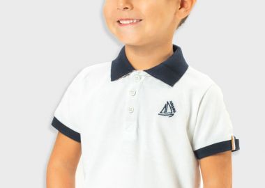 Μπλούζα πόλο για αγόρι | ΛΕΥΚΟ - Energiers - 